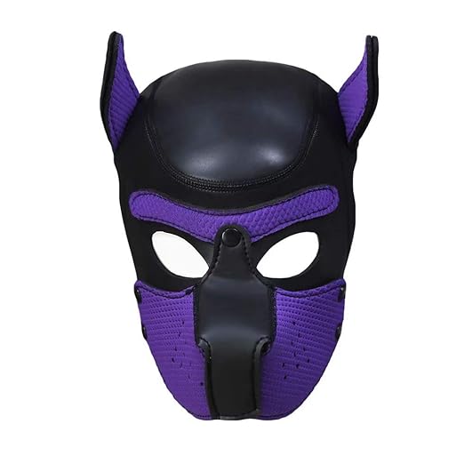 Frecoccialo Erwachsene Unisex Rollenspiel Hund Maske Cosplay Kopf Maske mit Ohren 4 Farbe Paare Spielzeug