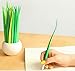 Drhob12pcs/lot Creative Cute Stationery Tiny Green Grass Gel Pen Blade Grass Potting Decoration Zakka Black Refill Gel Pen School Office Supplies