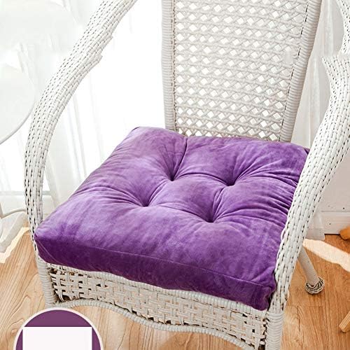 Crystal Velvet Tatami Chair Cushion, Futon Thicken Plush Seat Cushioning Mat Dining Floor Pillow for Wicker Chair Car Bench with Ties-B 48x48x10cm(19x19x4inch)