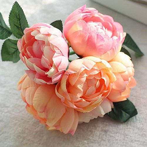 Artificial Flowers - Multi-styles Peony Flowers- Artificial Multi-styles Peony Silk Flowers Bouquet for Home decorations Bridal Wedding, Birthday Hotel Party Arrangements Decor (Peony 2)