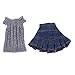 Fityle Knitted Sweater Tops Skirt Suit Clothes for 1/6 Blythe Licca OB Our Generation Dolls Winter Outfit Accessories Gray&Blue