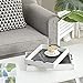 MyGift Vintage White Wood Large Decorative Serving Tray with Metal Handles and Chalkboard Surface, Nesting Coffee Table Breakfast Trays, 2-Piece Set
