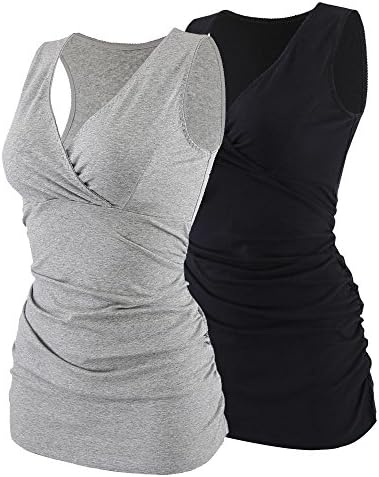 Topwhere Women's Cotton V Neck Tank Top for Maternity and Nursing