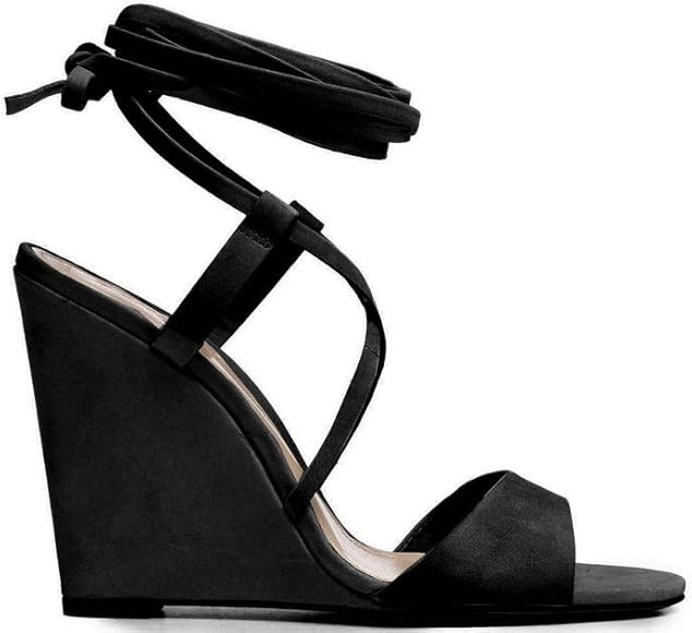 black tie around ankle heels