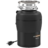 MAX DISPOSER Garbage Disposal 1/2 HP Easy install Quiet with Stopper Power Cord, Kitchen sink Food Waste Disposer Continuous Feed, Stainless Steel Grind Half Horsepower AC Motor Unit (MAX-3)