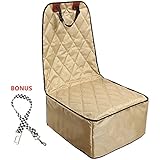 iCode Dog Car Seat Cover with Waterproof Non Slip Durable Material for All Cars, Trucks & SUVs- Khaki (Luxury Series, Bucket Seat)