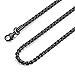 FOSIR 2-4MM Mens Womens Stainless Steel Black Rolo Cable Chain Necklace 18-36 Inch