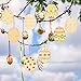 Boao Easter Egg Wood Slices Craft Hanging Egg Decorations for DIY Home Decor (16 Pieces)
