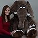 YESBEARS 5 Foot Giant Elephant Stuffed Animal Microfiber Body