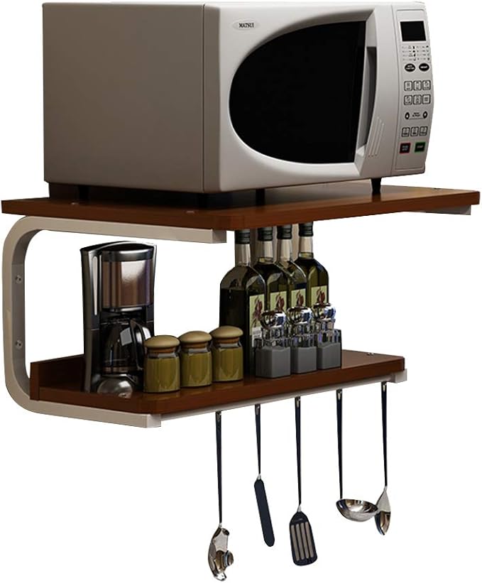 QIANDA Floating Shelves Wallmounted Microwave Oven Rack For Kitchen