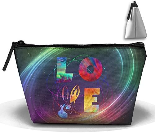 LOVE Easter Math Map Rabbit Cosmetic Bags Portable Travel Toiletry Pouch Makeup Organizer Clutch Bag With Zipper
