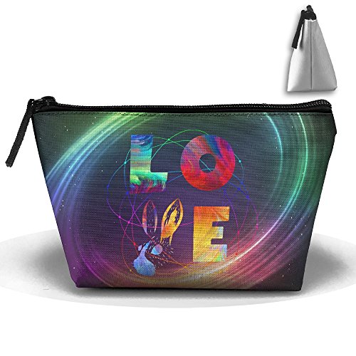 LOVE Easter Math Map Rabbit Cosmetic Bags Portable Travel Toiletry Pouch Makeup Organizer Clutch Bag With Zipper