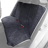 UltraFit Sweat Towel Bench Car Seat Cover for Yoga Running Crossfit Workout Athletes - Waterproof Machine Washable - Beach Swimming Outdoor Sports Auto Rear Seat Protector (Bench, Gray)