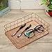 Caveen Modern Copper Rose Gold Wire Mesh Basket Storage Large Capacity Metal Receive Basket Office Bedroom Bathroom Kitchen Study