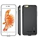 NOHON Charger Case, 2000mAh Rechargeable External Charging Case Protective Portable Battery Case for iPhone 6S / 6 support iOS 10(Black)