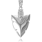 Claddagh Gold Polished 925 Sterling Silver Serrated Arrowhead Charm Pendant