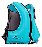 NAXER Inflatable Kayak Vest Adult Snorkeling Jacket Swim Buoyancy for 90-220 lbs