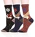 EBMORE® Women's Animal Pattern Warm Socks For Winter (Fox Snowflake-One Size)