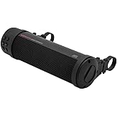Kuryakyn 2720 MTX Road Thunder Weather Resistant Motorcycle Sound Bar Plus: 300 Watt Handlebar Mounted Audio Speakers with Bluetooth, USB Power Charger, Satin Black