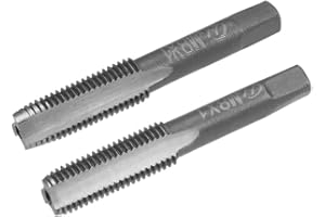 uxcell Metric Hand Tap M8 Thread 1 Pitch 3 Straight Flutes H2 Alloy Tool Steel Bottom & Taper Screw Tap Set Tapping Tools for