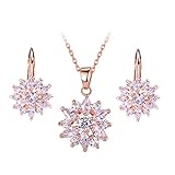 Acefeel Retro Style Gold Plated White Cubic Zirconia Flower Shaped Womens Stud Earrings E198