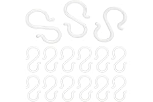 Alipis Plastic S Hooks: 20PCS Plastic S Shaped Hooks with Flexible Neck - Non Slip Coated Closet S Hook for Hanging Jeans Tow