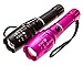 WMTC LED T-6 Tactical Flashlights (Pack of 2): Bright Light, Durable Military Grade Construction for Emergencies, Camping, Hiking, Rechargeable Battery, Convenient Power Button - Pink & Black