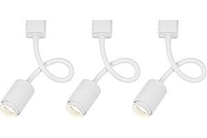 KAYYELAMP Set of Three H-Type Track Lighting, 5W COB Neutral Light Modern Design Aluminum White Mini Track Mount Flexible Angle Adjusted Pendant Light Fixtures for Gallery Showcase Kitchen(No Track)