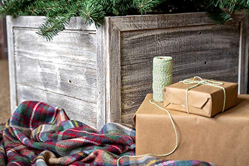 BarnwoodUSA | Wooden Tree Box Collar | White Wash | Farmhouse Tree Box | Christmas Tree Skirt | Rustic | Decorations | Home Accent | 100% Reclaimed & Recycled Wood | 4 Sides - Thumbnail 3