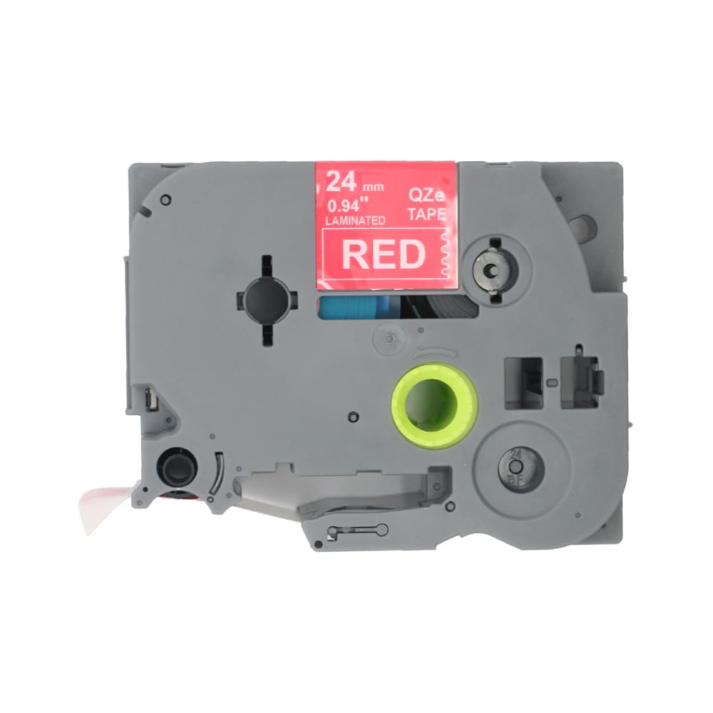 BROVACS 1 Pack White on Red Laminated Label Tape Compatible for Brother P-Touch Label Printer TZ 455 TZe 455 24mm 1" OPA4455