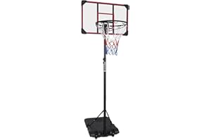 HooKung Portable Basketball Hoop Stand Free Basketball System with 28/44inch Backboard Height Adjustable 7ft/10ft for Teenager Adult