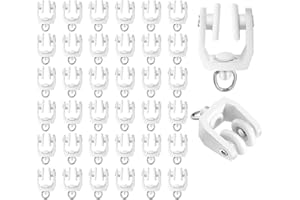 Jinyuanchao 50 Pack 11mm Replacement Curtain Track Rollers, Plastic Sliding Glider Wheels for Flexible Bendable & Ceiling Dra