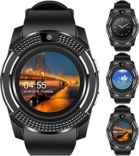 Generic V8 Bluetooth Smartwatch with Camera SIM Card Slot & Pedometer Smart Health Features for Men & Women, Microphone