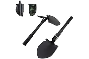 Folding Camping Shovel, Portable Outdoor Military Shovel Multi-Functional for Off Road, Camping, Gardening, Beach, Digging Di