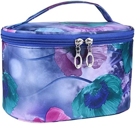 Cosmetic Bag, RIUDA Women Portable Travel Toiletry Makeup Cosmetic Bag Organizer Holder Handbag (Black) (Navy)