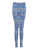 Bentibo Women's Fashion Floral Printed Spandex Leggings Skinny Pants Blue L
