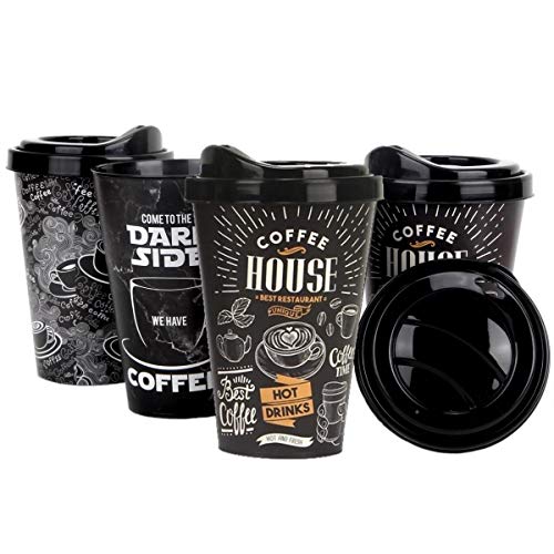 Reusable Coffee Cup, Reusable Coffee Mug, With Lids, Mug, Tea Cup, Beverage container, BPA Free Plastic Hard, Quality, Washable, Quick And Easy To Use For All Beverages 3 pieces cups 3 pieces Lids