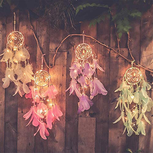 Qukueoy Dream Catchers for Bedroom Wall Hanging Decorations, Dreamcatcher Home Ornaments for Fantasy Gifts, Caught Your Dream (Purple)