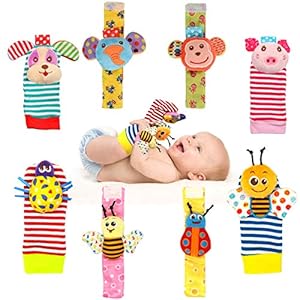 Wrist Rattles Foot Finder Rattle Sock Baby Toy,Rattle Toy,Arm Hand Bracelet Rattle,Feet Leg Ankle Socks,Activity Rattle…
