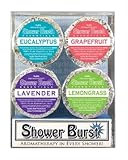 Hydra Shower Burst Pure Essentials Gift 4 Piece Set Includes: Grapefruit + Eucalyptus + Lavender + Lemongrass