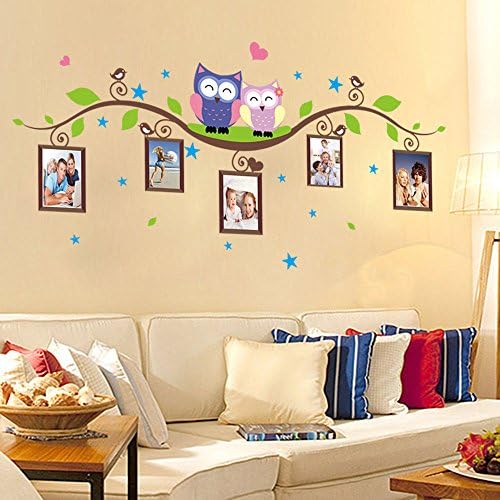 Wowall Owls Tree Branch Picture Frame Wall Decals