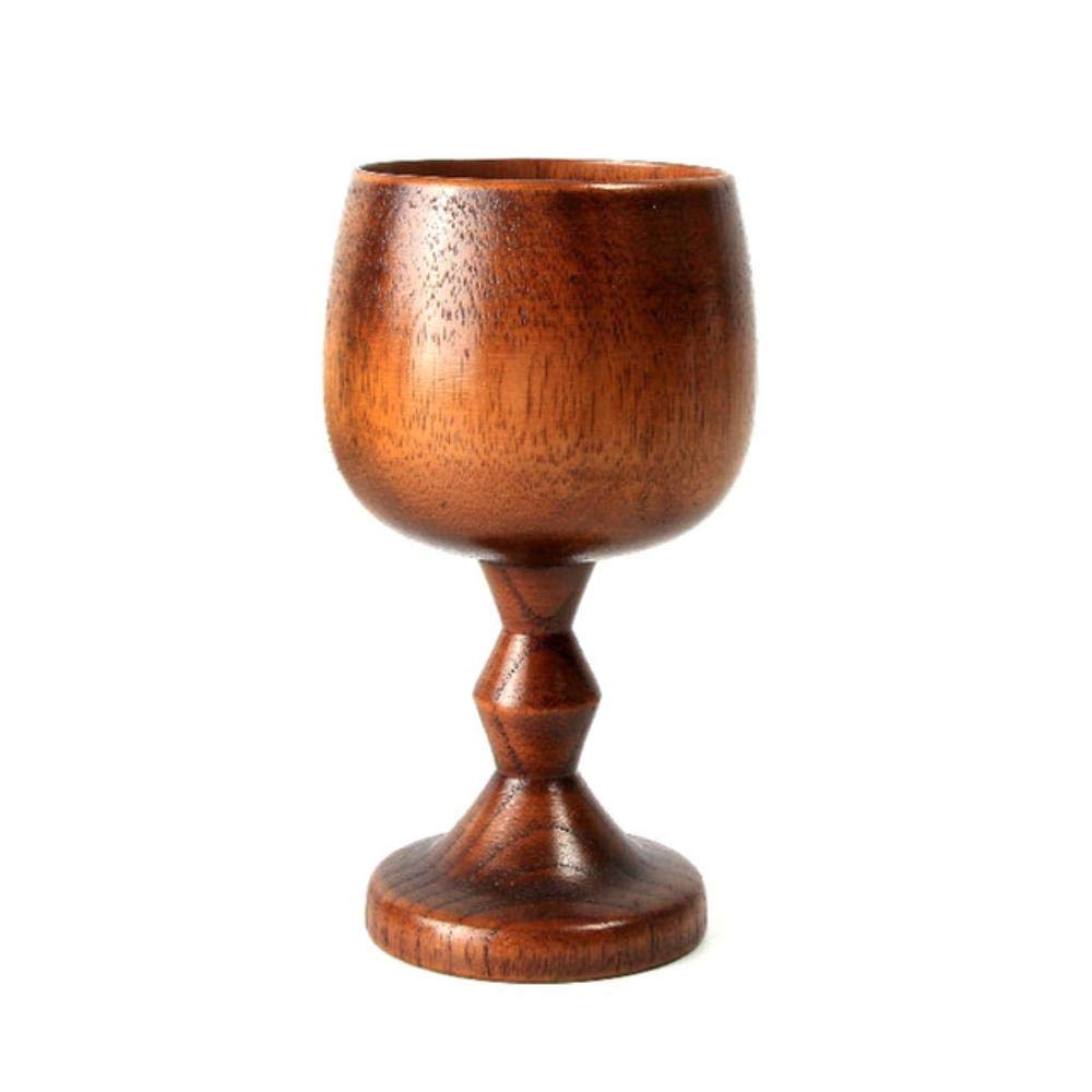 Yundxi Handmade Wooden Beer Mug Natural Wood Goblet Chalice Cup Gift Eco-Friendly for Drinking