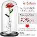 DeFaith Real Rose 24K Gold Dipped, Forever Gifts for Her Valentine's Day Anniversary Wedding and Proposal – Red with Stand