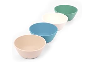 NumNum Toddler Bowls Set, 9.5 oz Non-Toxic BPA-Free Kids Bowls for Self-Feeding, Unbreakable Silicone Meal Prep Bowls, Microwave & Dishwasher Safe, Toddler Travel & Daycare Essentials, 4-Pack (Tides)