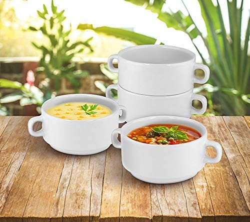 Kovot Set of 4 Porcelain Stackable 20-Ounce Bowls | Oven Safe Soup Bowls