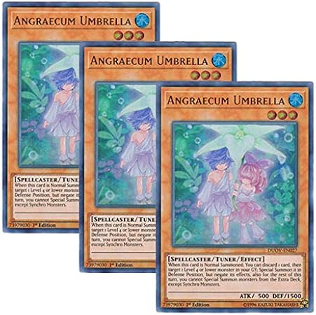 Amazon 3枚セット 遊戯王 英語版 Duov En027 Angraecum Umbrella 相愛のアンブレカム ウルトラレア 1st Edition トレカ 通販