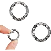 UNICRAFTALE 2pcs Tibetan Style Spring Gate Rings Antique Silver Stainless Steel Textured Snap Clasps 22mm O Ring Clips Snap Hooks Spring Keyring Buckle for Bag Purse Shoulder Strap Key Chains