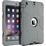 iPad mini Case, iPad mini 2 Case, iPad mini 3 Case, BENTOBEN High Impact Resistant Anti-slip Hybrid Dual Layer Hard PC Soft Silicone Shockproof Protective Case for iPad mini 1/2/3 Retina, Gray/Black