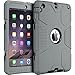 iPad mini Case, iPad mini 2 Case, iPad mini 3 Case, iPad mini Retina Case, BENTOBEN Hard PC+Soft Silicone Hybrid Anti-slip Shockproof Protective Case Cover for iPad mini 1/2/3 Retina, Gray/Black