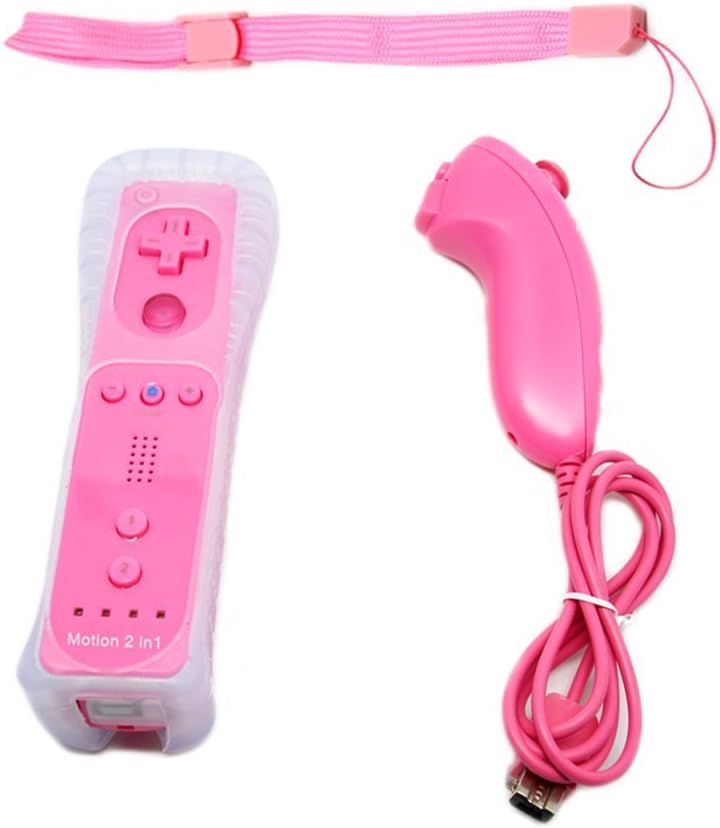 LONGYAO Wii Mote Controller Wii Built In Motion Plus Remote Sensor and Nunchuck Game Controller with Silicone Case For Nintendo Wii Wii U